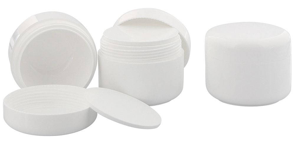 Leere Dose, Kosmetikdose weiß, 100ml Kunststoffdose, Cremedose, Kosmetex 3 x 100 ml