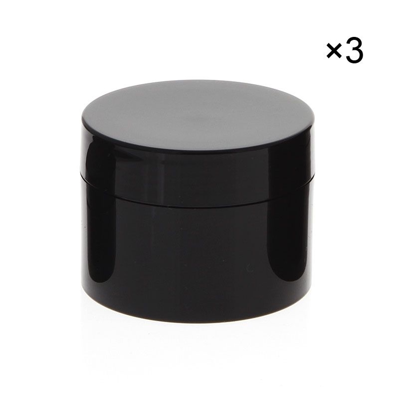 Creme-Dosen für Pflege, doppelwandiger leere Creme-Tiegel, schwarz, 3× 50 ml