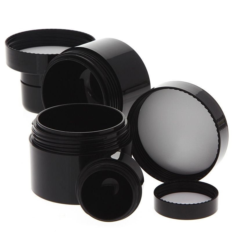 Creme-Dose für Pflege, doppelwandiger leerer Creme-Tiegel, schwarz, 50 ml 50 ml