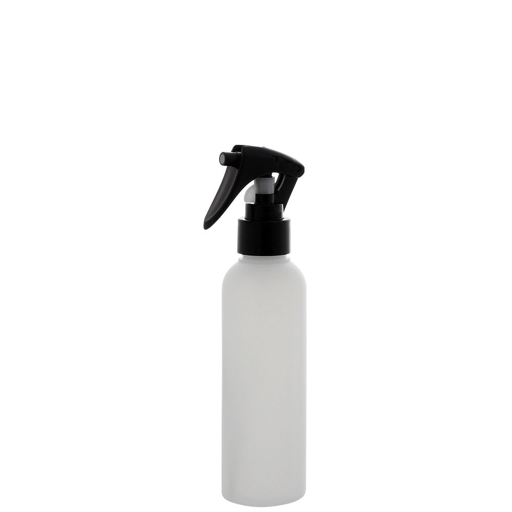Leere Sprüh-Flasche 18cm, 150ml, Friseur-Sprühflasche Kosmetex Sprühkopf, Plastik, zylindrisch, halbtransparent 