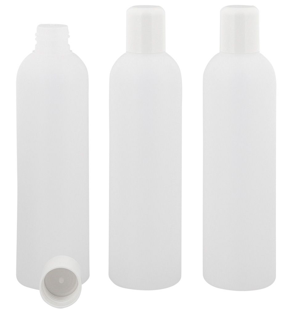 Leere Flasche, Kunststoff, m. Spritzeinsatz, 250 ml Kosmetex BOSTON, Plastik, halbtransparent 