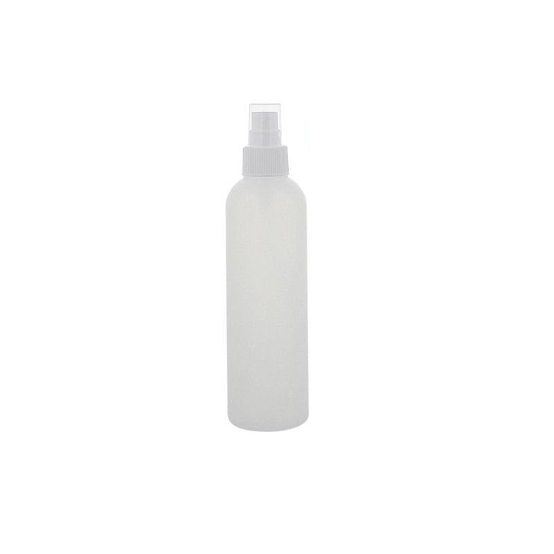 Leere Flasche mit Zerstäuber 250ml, Kosmetex BOSTON Sprüh-Flasche, Plastik, zylindrisch, halbtransparent mittel 