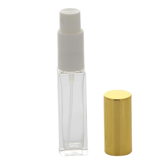 Mini Parfümflakon Glas mit Zerstäuber, 8ml Flakon für Parfum Gesichtswasser, leer Gold