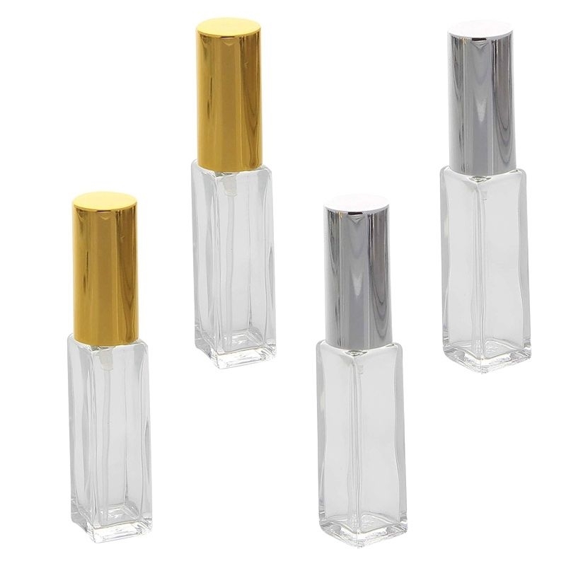 Mini Parfümflakon Glas mit Zerstäuber, 8ml Flakon für Parfum Gesichtswasser, leer 4er Set