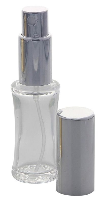 Parfümflakon Zerstäuber, Glas 10ml Flakon für Parfum, Gesichtswasser, leer mit Zerstäuber Silber