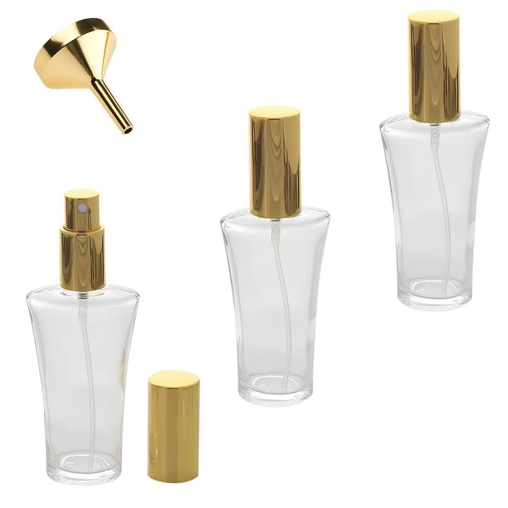 Parfümflakon Glas mit Zerstäuber, 50 ml Kosmetex Flakon für Parfum, Colognes, leer zum selber Befüllen 