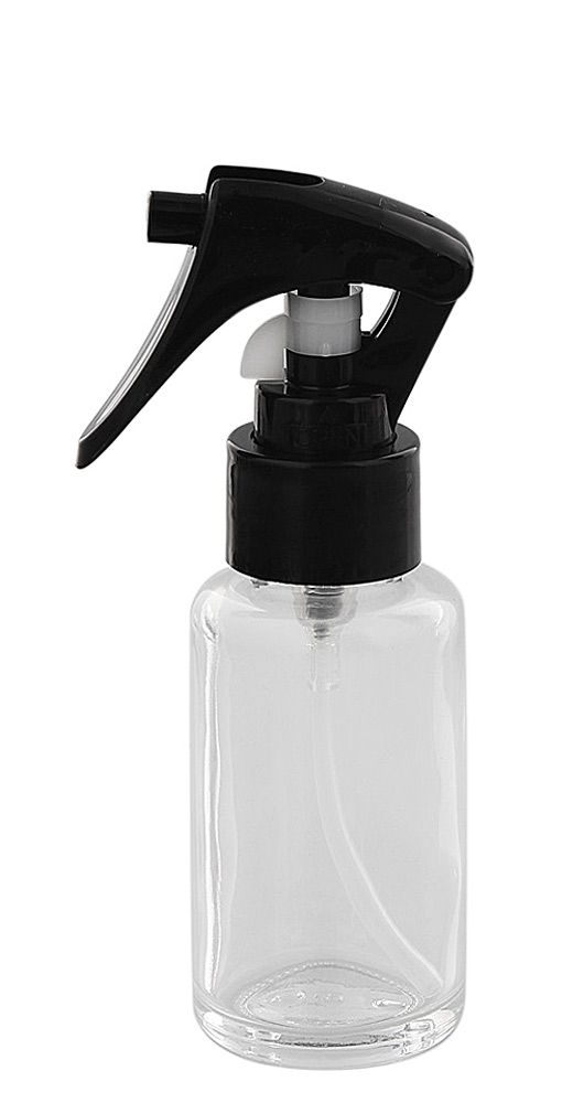 Ovale Kosmetex Flasche Mit Zerstäuber – 50 Ml, Klarglas, Silberne Sprühkopf