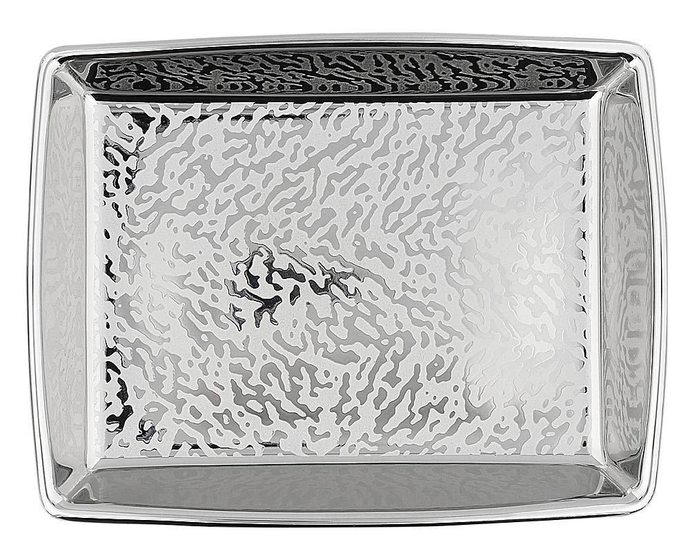 Seifenschale Silber Shadow, Porzellan mit 18 Karat Platin versilbert, Kosmetex Schale Bad Accessoires 