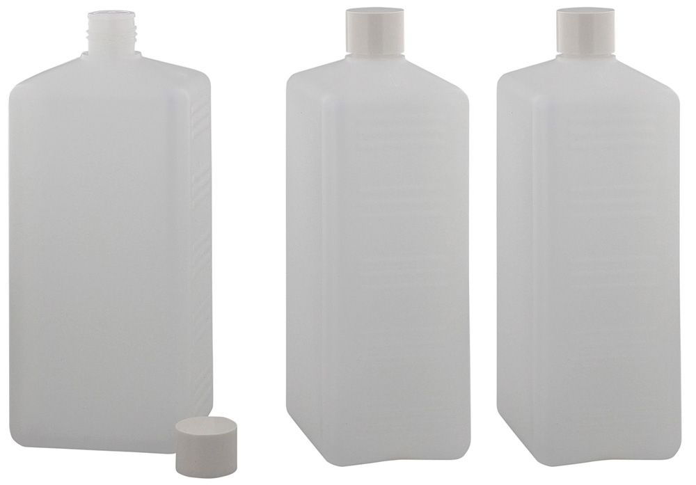 Leere Plastikflaschen, Kunststoff-flaschen Spritzverschluß, Kosmetex Vierkantflasche, eckig