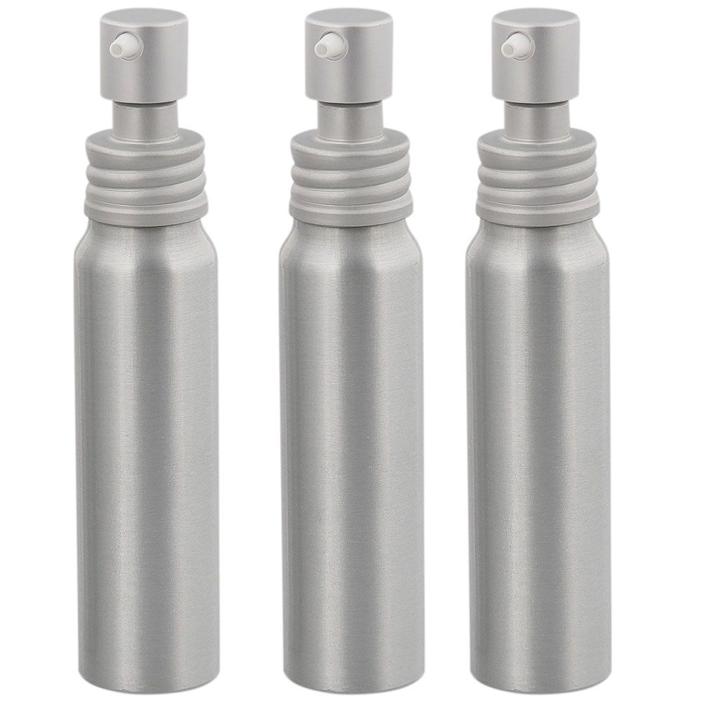 Aluminium-Flasche, Gel Lotion Spender, Pumpspender, 35 ml Kosmetex, Alu bruchsicher, rund 3× 35 ml Lotion Spender