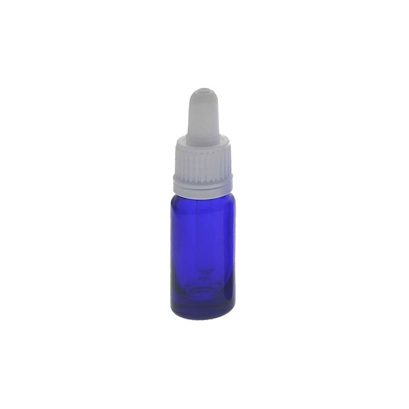 Kosmetex Blauglasflasche mit Pipette, leere blaue Glasflasche, Pipettenflasche mit kompletter Pipettenmontur. 
