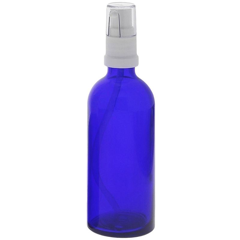 Gelspender aus Blauglas, Kosmetex Gelpumper für lichtempfindliche Lotion, Gel Spender 
