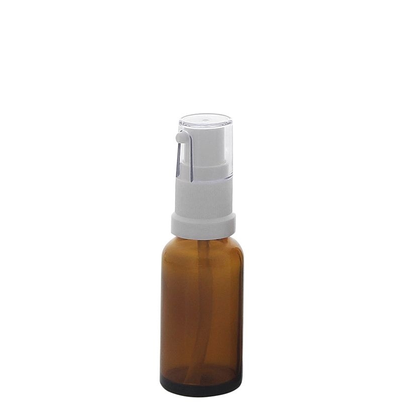 Gelspender aus Braunglas, Kosmetex Gelspumper für lichtempfindliche Lotionen, Gele 20 ml