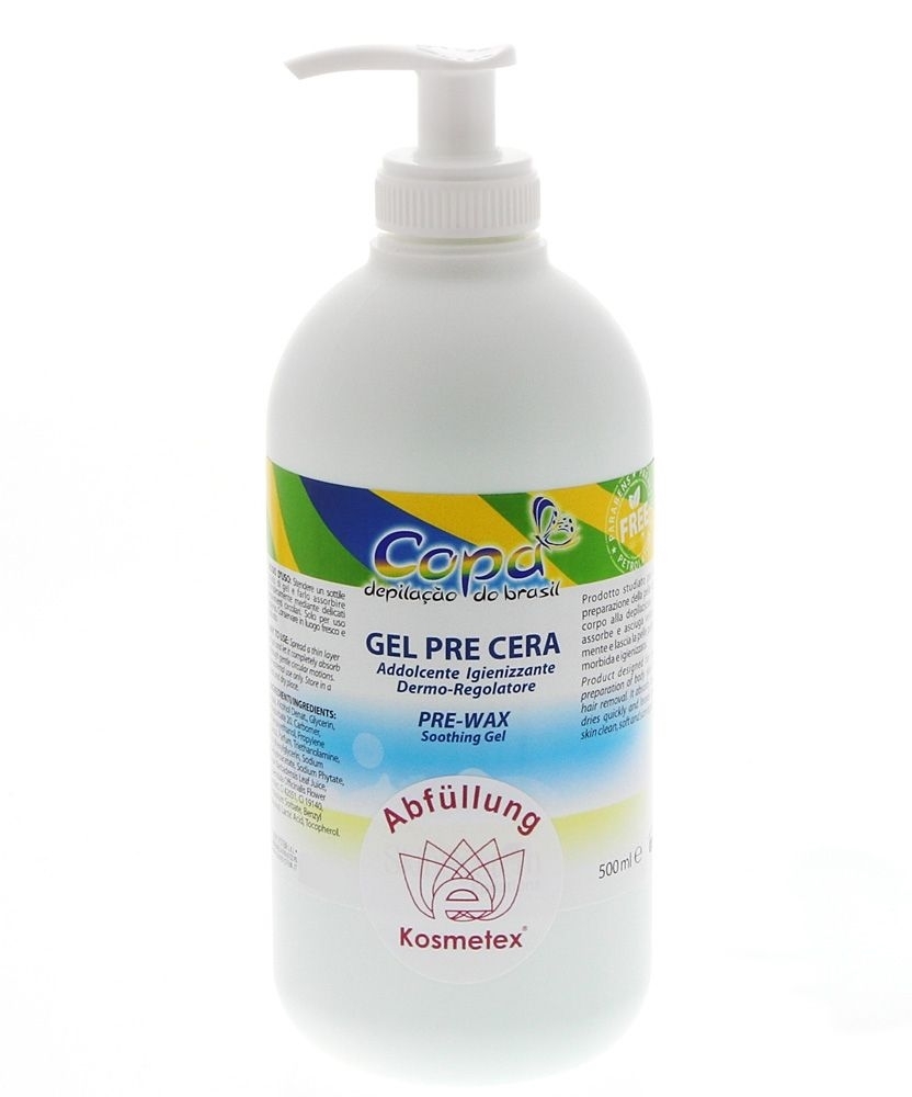 Copa Pre Cera, pre wax zur Vorbereitung der Haut auf das Enthaaren brazil waxing, Kosmetex Abfüllung 500ml 