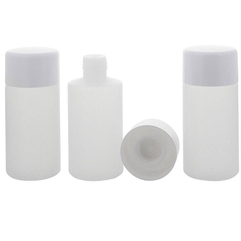 Kosmetex leere Flasche, mit Tropfverschluß, Spritzeinsatz, für Flüssigkeiten, halb-transparent Plastik, Deckel weiß 