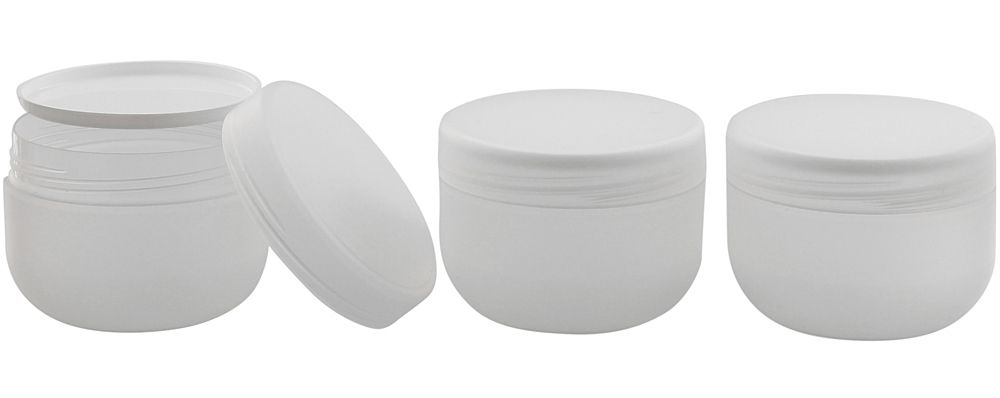 Kunststoffdose "Run", Creme-Dose, 200 ml, m. Abdeckscheibe Kosmetex Kosmetikdose, matt, leer 3× 200 ml