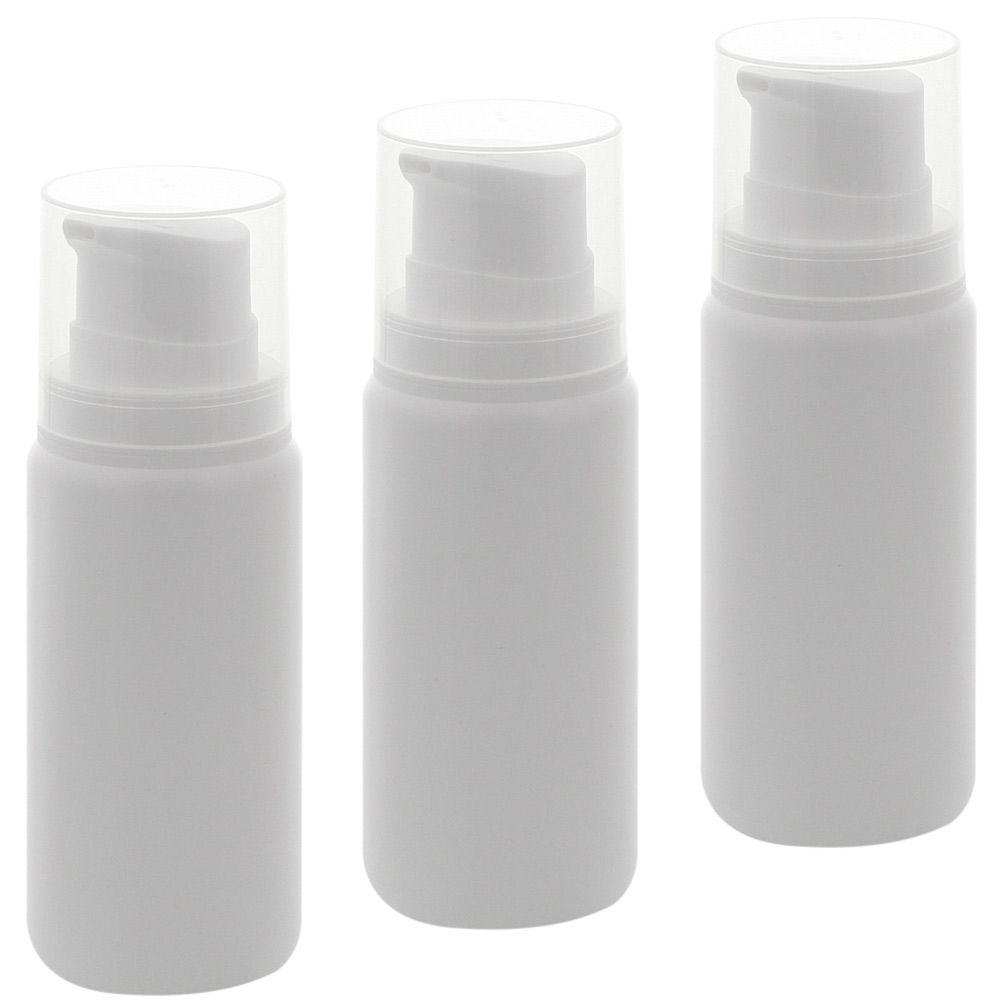Leerer Kosmetex Airless Pumpspender 100ml mit Innenbeutel, Cremespender, Lotion und Gelspender zum selbst Befüllen 3× 100 ml