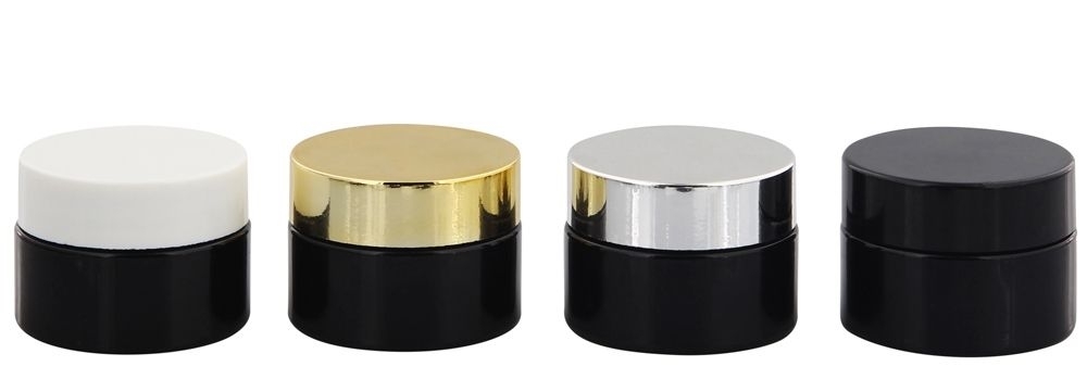 Violett Miron Glas-Tiegel m. Deckel, 15 ml Kosmetex Kosmetik-Tiegel, Salbentiegel, Cremedose 