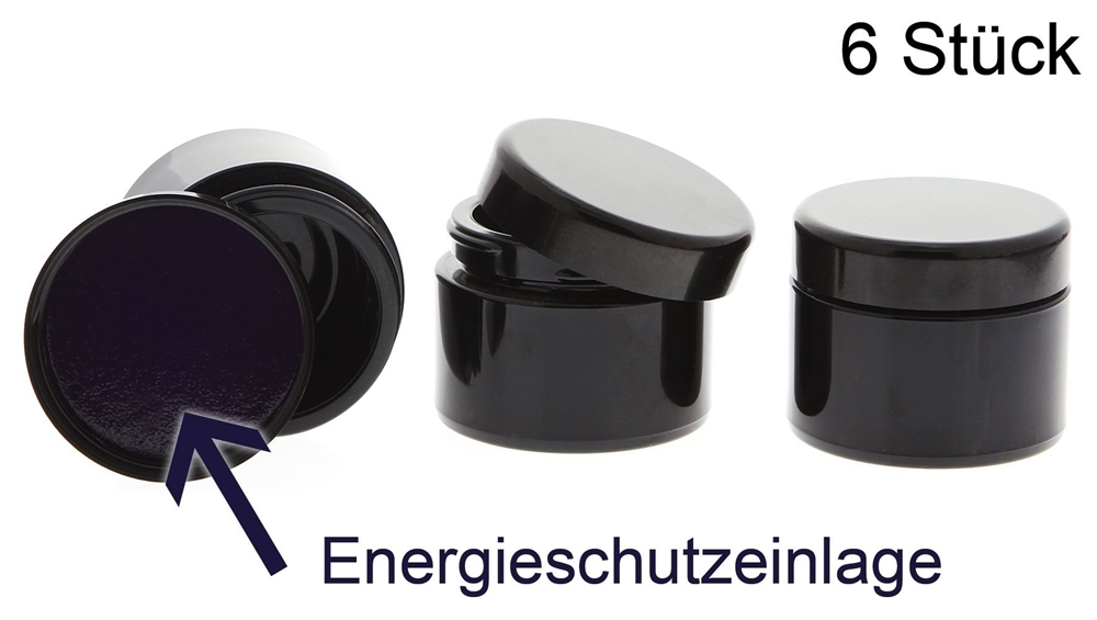 Mironglas Violett Tiegel 30 ml Energieschutz Deckel, Leere Kosmetex Miron Violett-Glas Creme-Dose, Kosmetikdose 6 Stück