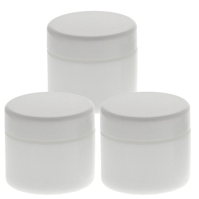 Weiß Glas-Tiegel 50ml mit Deckel Weiß, Leere Kosmetex Glas Creme-Dose, Kosmetik-Dose aus Weißglas 
