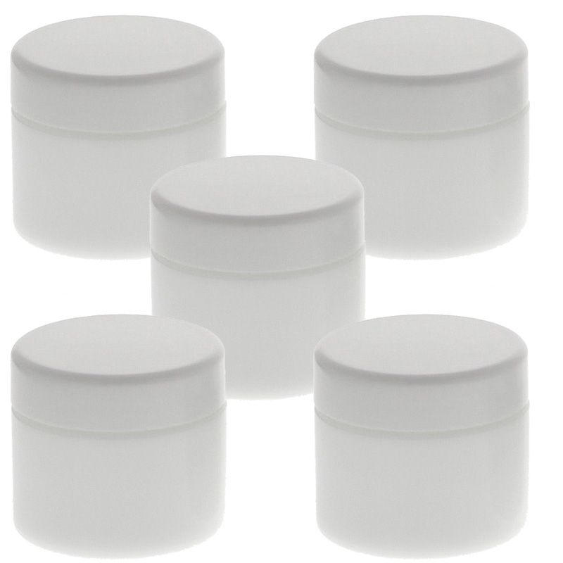 Weiß Glas-Tiegel 50ml mit Deckel Weiß, Leere Kosmetex Glas Creme-Dose, Kosmetik-Dose aus Weißglas 