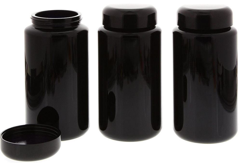 Mironglas Dose, Weithals Kosmetex Violett-Glas Vorratsdose m. Schraubverschluss, Miron 3× 400 ml