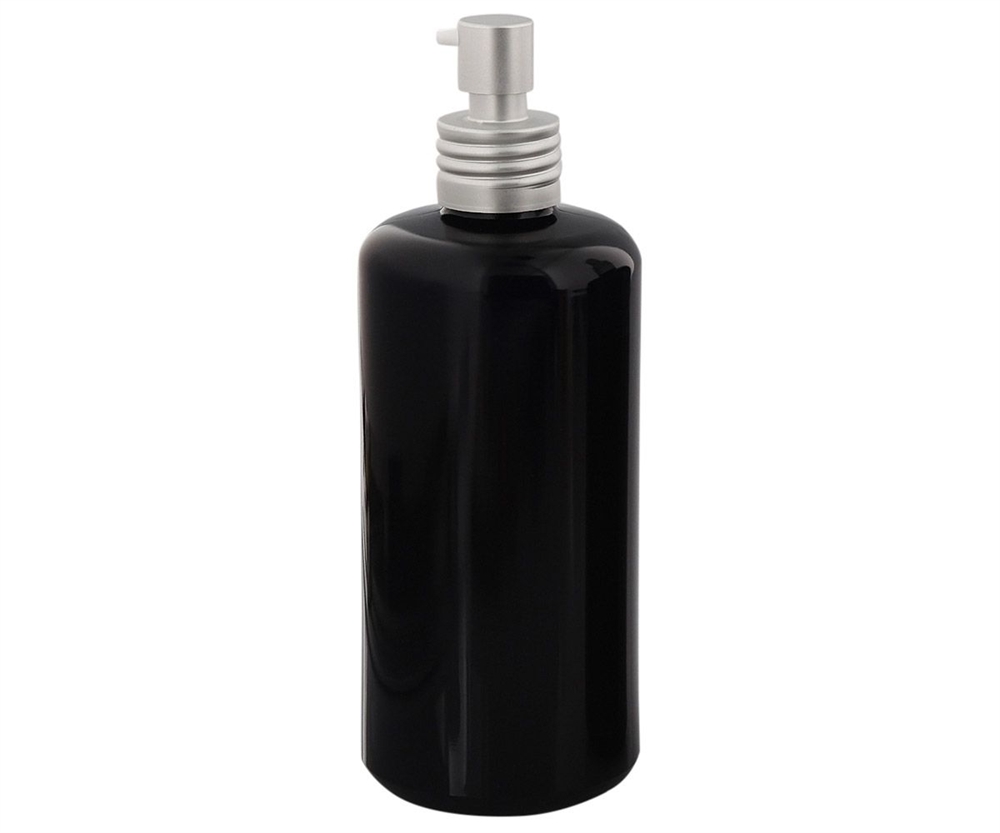 Violett-Glas Violett Lotion Pump-Flasche 200ml, Kosmetex silber Alu Pumper Gel, Spender-Flakon Miron, leer 