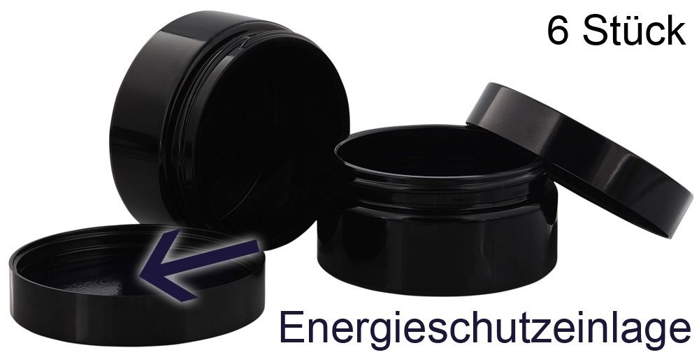 Miron-Glas Violett Tiegel flach 100 ml Energieschutz Deckel, Leere Kosmetex Violettglas flache Dose, Kosmetik-Dose 6 Stück