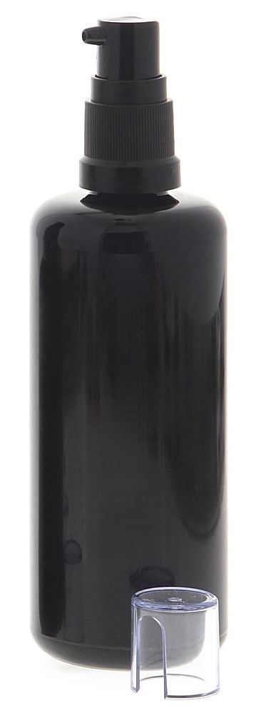 Gelspender aus Violettglas, kleine Glasflasche, Kosmetex schwarzer Gel-Pumper für lichtempfindliche Lotionen, Gele 