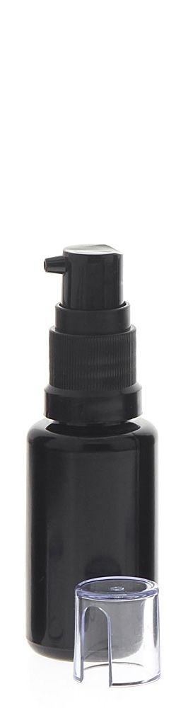 Gelspender aus Violettglas, kleine Glasflasche, Kosmetex schwarzer Gel-Pumper für lichtempfindliche Lotionen, Gele 
