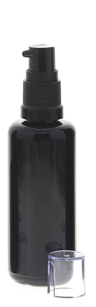 Gelspender aus Violettglas, kleine Glasflasche, Kosmetex schwarzer Gel-Pumper für lichtempfindliche Lotionen, Gele 