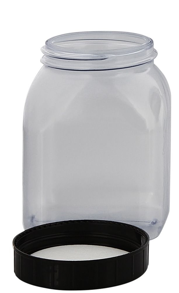 Vierkant-Weithals Behälter m. Schraubverschluss, Dose, Kunststoff Kosmetex Schraubdose, Plastik-Dose, leer, 500 ml