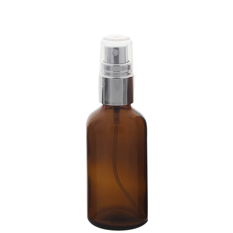 Braunglas Zerstäuberflasche, Sprühflasche, Pumpzerstäuber. Kosmetex Parfümflakon