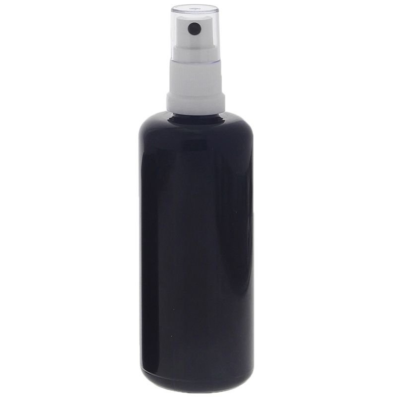 Miron Violettglas Sprühflasche, stark lichtschützend, Glas-Flasche mit weißem Pump-Zerstäuber Kosmetex 