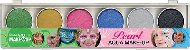 Fantasy Schminkkasten für Kinder Kinderschminke, 6x Pearl Aqua Make-up