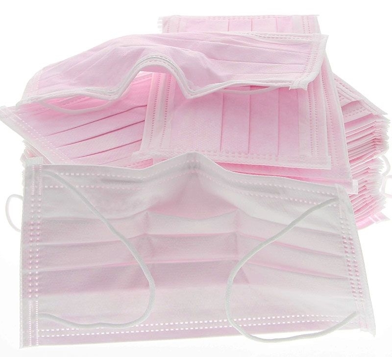 50x Mundschutz Rosa, 3-lagig 99% mit Nasenbügel, latexfrei, Einweg OP Maske, Hygienemaske Rosa