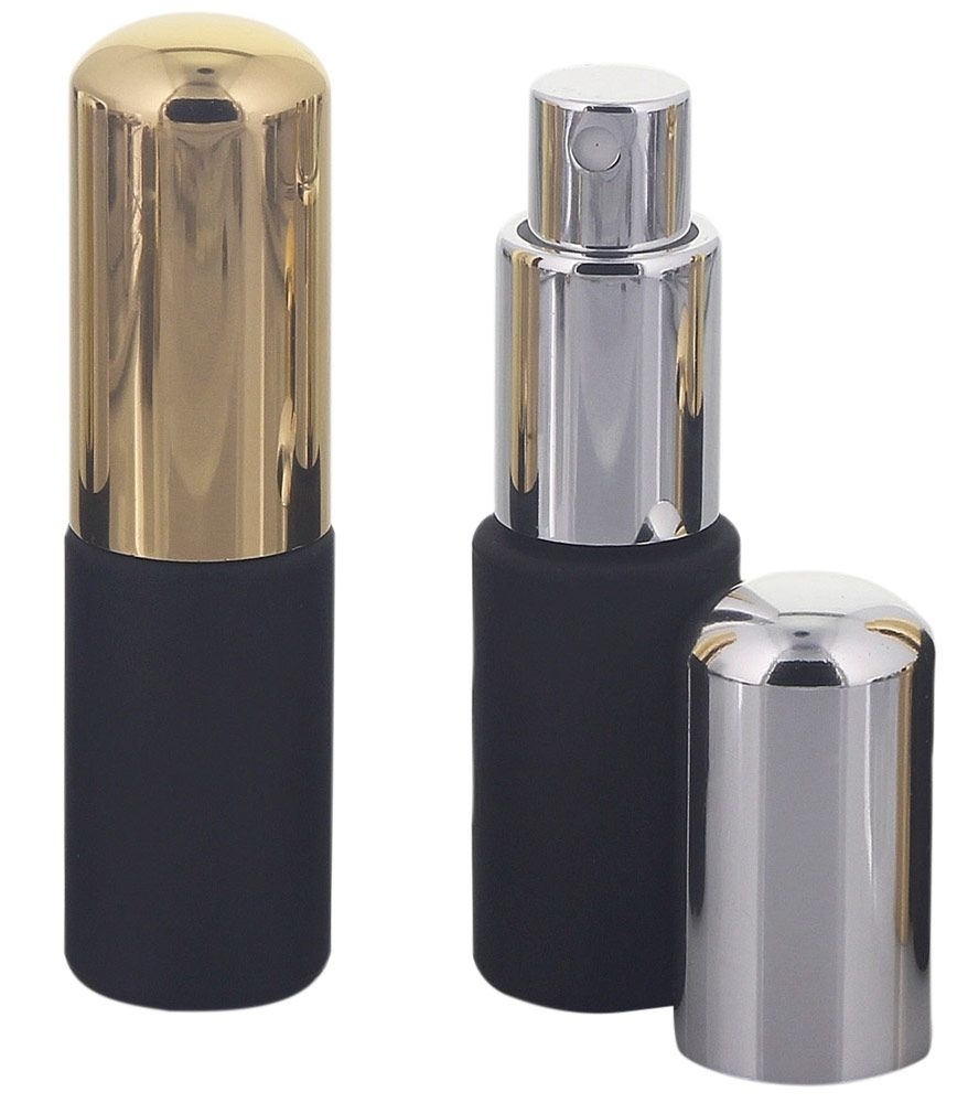 Kosmetex, Taschenzerstäuber, Glas-Flakon mit Zerstäuber Parfüm-Zerstäuber, schwarz, matt, leer, 10ml