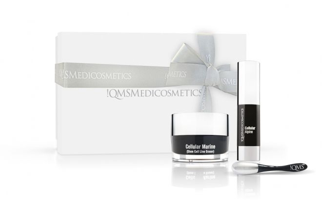 QMS Cellular Marine + Cellular Alpine, Anti Aging Gesicht+Augen Gesichtscreme u.Augencreme mit Hyaluron, 24h Creme, 30ml+15ml 