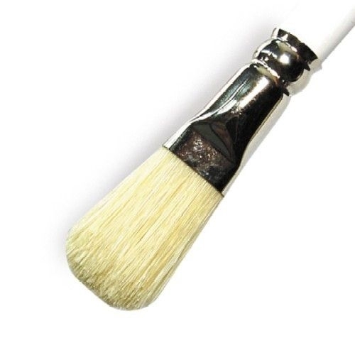 Maskenpinsel mit Borste, Auftragepinsel, Fächer- und Wachspinsel, mit hellen Naturborsten, Groß, 18cm, 1 Stück 