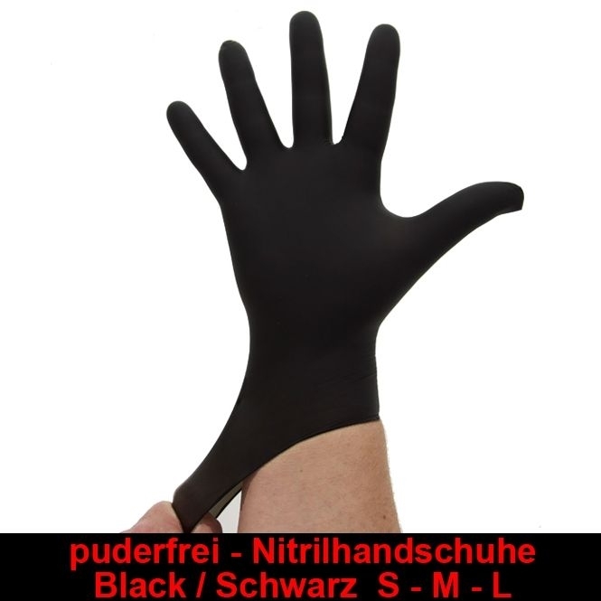 Nitrilhandschuhe Schwarz Black,Einmalhandschuhe, Einweghandschuhe,100 Stück Größe L