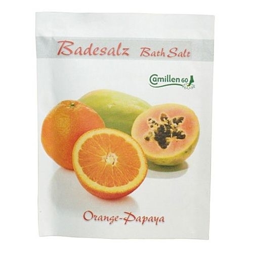 Badesalz Orange, Papaya, Camillen 60, Fussbad Badezusatz für die Füsse, mit Fruchtextrakt, 40 g