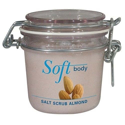 Salt Scrub Mandel Soft body, Körperpeeling Peelingcreme für den Körper, 200 ml 