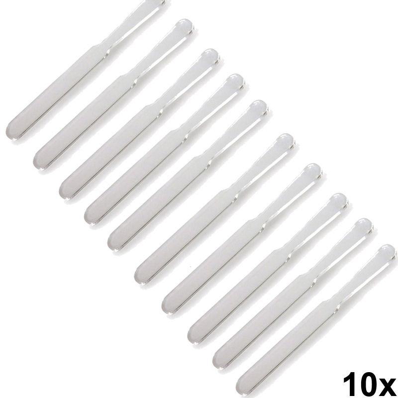 Acryl Plexiglas Spatel glasklar, zum Auftragen von Cremes aus Dosen, Kosmetex Kosmetikspatel, 15cm 10 Stück