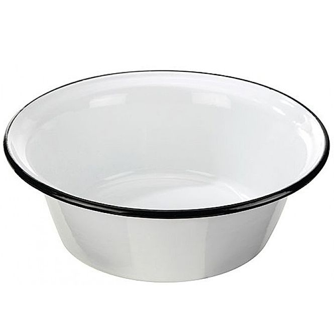 Emaille-Schüssel 40cm für Gäste, Garten, Fußbad, Kosmetex Wasch-Schüssel aus Stahlblech mit Emailleglasur, Fußwanne Waschbecken Van Wohnmobil 40 cm