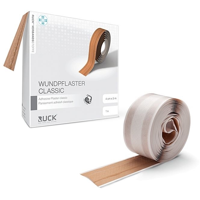 Ruck Wundpflaster classic, Pflaster Braun, 5 mtr. 4 cm