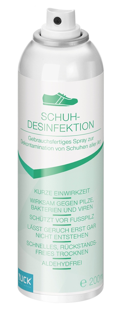 RUCK Schuhdesinfektion, Schutz vor Fußpilz, Fußgeruch, Schweißfuss, Schuhspray 200 ml