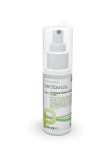Peclavus Basic Fußdeo, kühlender Fußspray Kräuter Deospray mit Salbei, bei Fußgeruch 50 ml