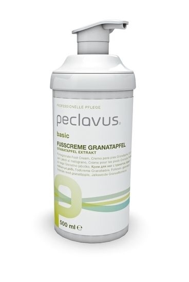 Peclavus Basic Fußcreme Granatapfel, Fusspflegecreme gegen Hornhautbildung 500 ml