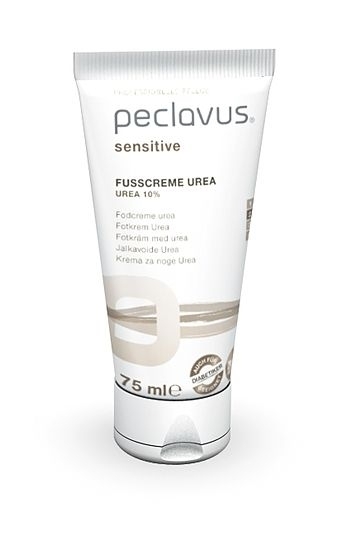 Peclavus Sensitive Fußcreme Urea 10 %, Fußpflege, sofortige Hilfe bei trockener Haut 75 ml