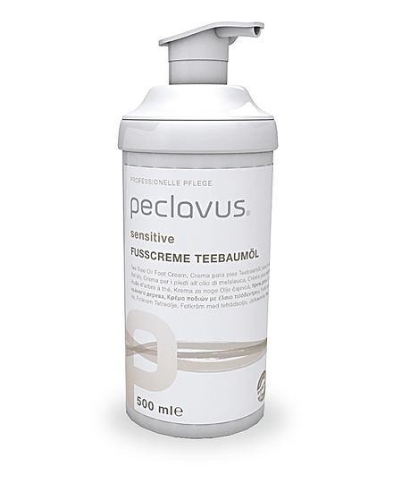 Peclavus Sensitive Fußcreme Teebaumöl Fußpflegecreme, empfindliche Füsse 500 ml